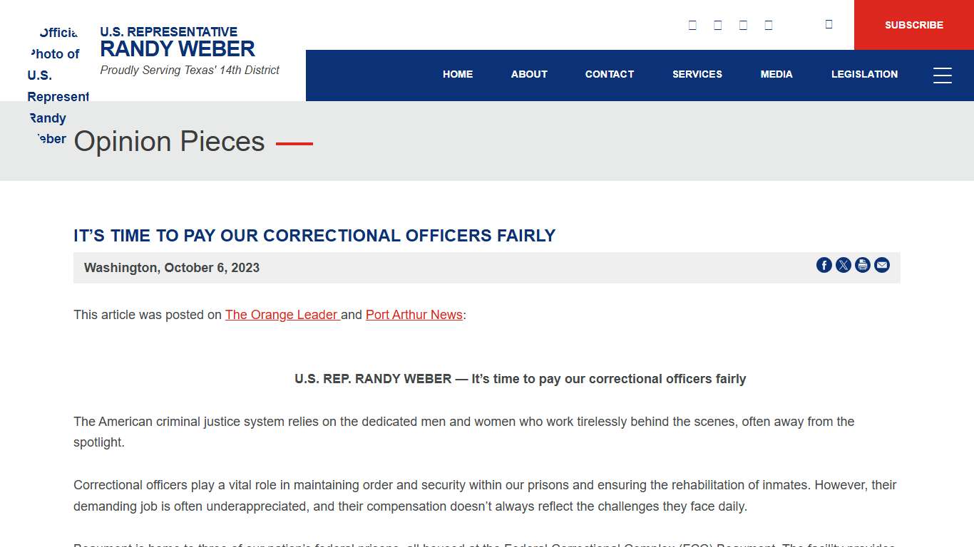 It’s time to pay our correctional officers fairly U.S. Representative